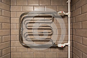 The Towel Rail Chrome bathroom radiator in bathroom