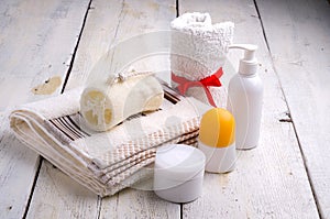 Towel and toiletries