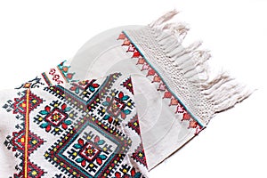 Towels with national hand-embroidered pattern of Ukrainian ethnics