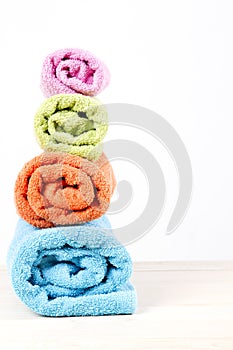 towels stacked rolls