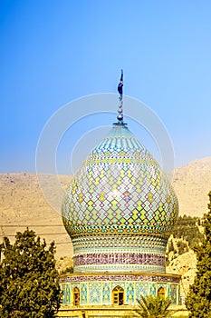 Tower of Ali Ibn Hamzeh Holly Shrine in Shiraz, Iran