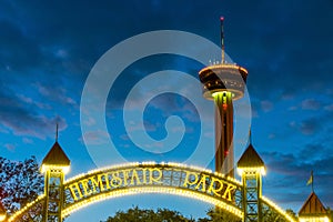 Tower of Americas at night in San Antonio photo