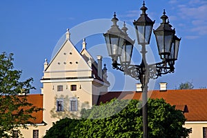 Tower of the ancient castle and lantern