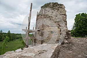 Tower of ancient Izborsk fortress