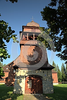 Tower of articular wooden church in Svaty Kriz