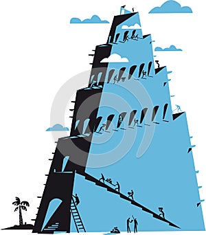 Tower of Babel, Babylon religion concept,  illustration photo