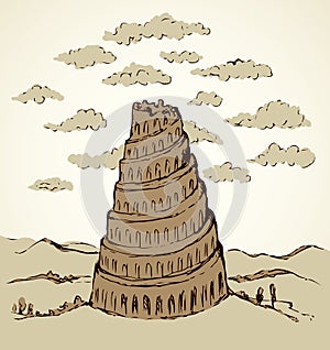 Tower of Babel. Vector drawing