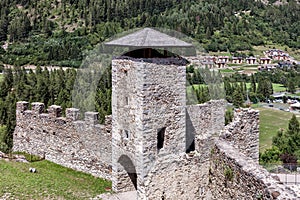Tower and bastions of a stone fortress