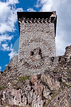 Tower and bastions of a stone fortress