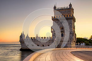 Tower of Belem at sunset, Lisbon