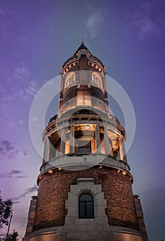 Tower in belgrade in sunset