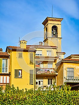 Tower Bell of The Church of San Rocco. Citta Bassa, Bergamo, Lombardy, Italy