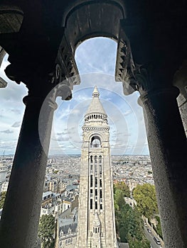 Tower bell at the Sacred Heart of Montmartre in Paris, France