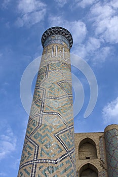 Tower of the Bibi Khanum mosque in Samarkand