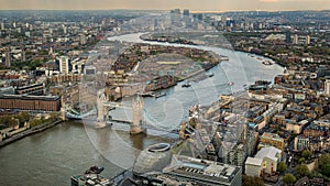 Tower Biridge with river Thames and London skyline