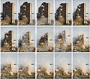 Tower block demolition