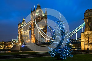 Tower Bridge Christmas in London, England