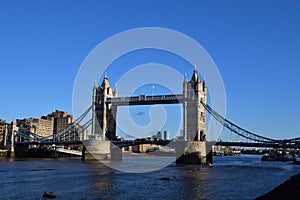 Tower Bridge on a clear day, London, UK