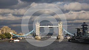 Tower Bridge in the cloudy day