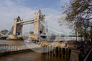 Tower Bridge detail in a sunny day