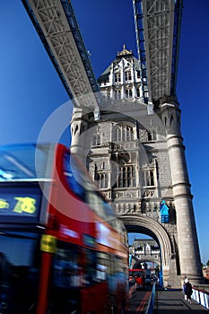 Tower bridge and double-decker