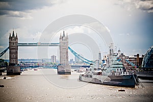 Tower Bridge and HMS Belfast