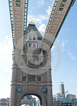 Tower Bridge in London - close-up