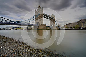 Tower bridge of London with cloudy sky