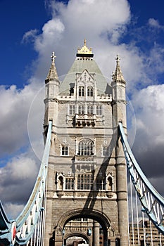 Tower Bridge, London, end on