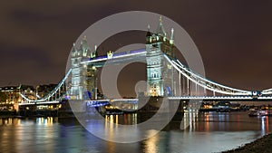 Tower Bridge in London at night