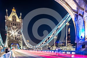 tower bridge in london at night