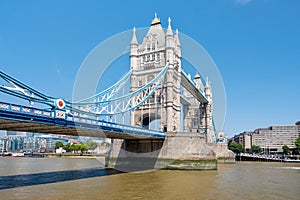 The Tower Bridge in London on a summer day