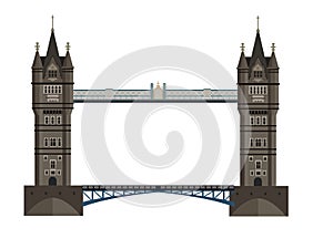 Tower Bridge in London symbol of Great Britain - vector illustration