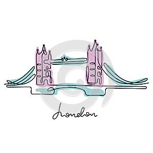 Tower Bridge, London vector illustration