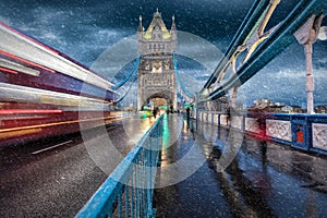 The Tower Bridge in London in winter