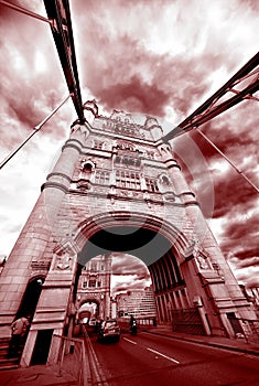 Tower Bridge in marsala color