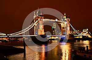 Tower Bridge at night, London