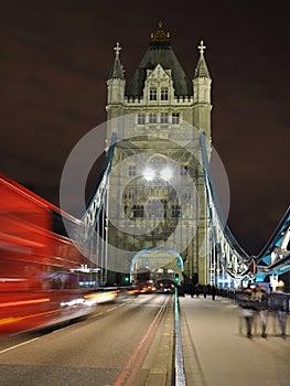 Tower Bridge night perspective, London