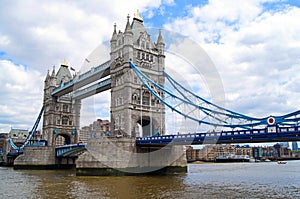 Tower Bridge over the River Thames a famous London landmark