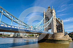 Tower Bridge over the River Thames, London, UK, England