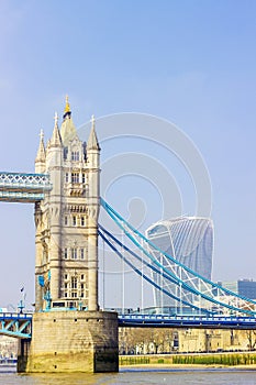 Tower Bridge over Thames river