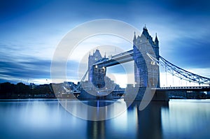 Tower Bridge and reflection in a river