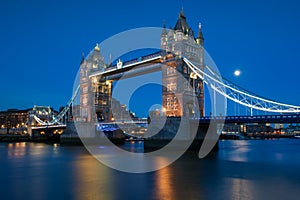 Tower Bridge on the River Thames in London, England