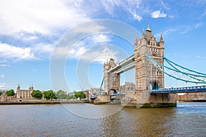 Tower Bridge by river thames, in London, UK