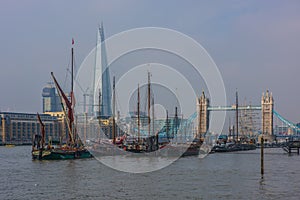 Tower Bridge and The Shard in London photo