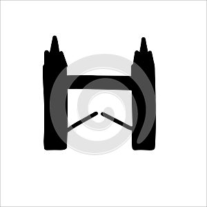 Tower Bridge. The silhouette of the English structure.