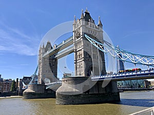 Tower Bridge spanning the Thames in London, England photo