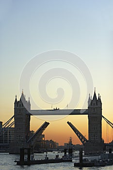 Tower Bridge At Sunset, London, England