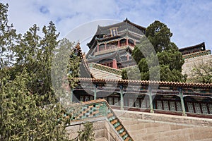 Tower of Buddhist Incense (Foxiangge) on the Longevity Hill of The Summer Palace, in Beijing, China