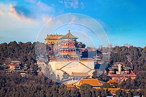 Tower of Buddhist Incense Foxiangge at The Summer Palace in Beijing, China